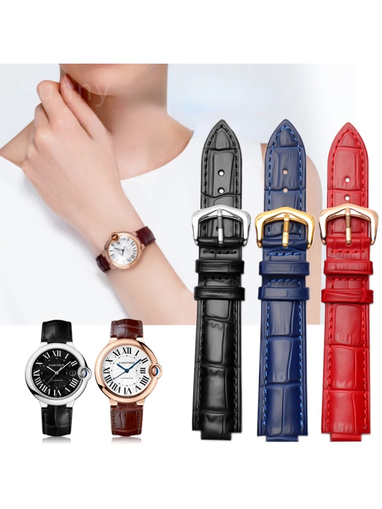 Cartier Watch Ballon Bleu - Genuine Leather Watch Strap for Tank