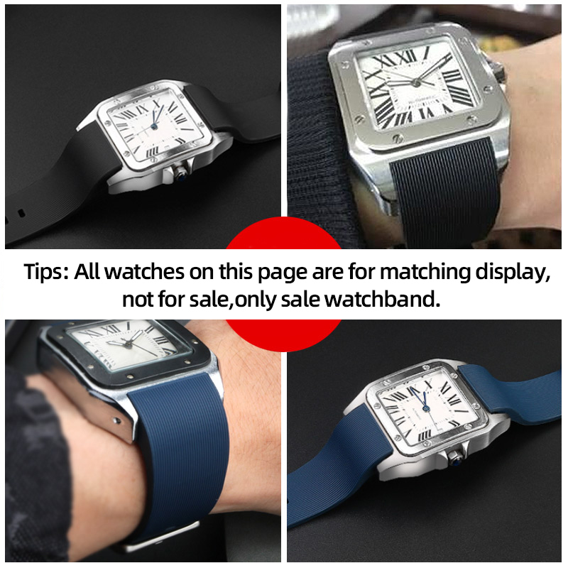 Special Interface Rubber Strap - Cartier Watch Santos 评论和价格