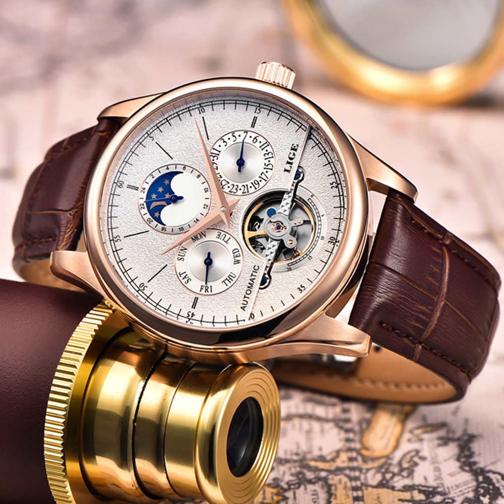 LIGE Brand Classic Mens Retro  - Patek Philippe Watch Nautilus 评论和价格
