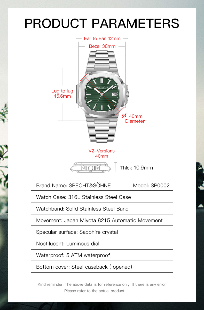 Specht & Söhne New Luxury 40MM - Patek Philippe Watch Nautilus 评论和价格