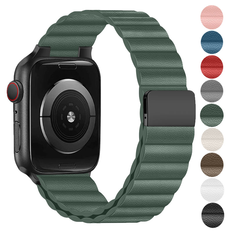 Leather Band For Apple watch s - Milanese Loop Magnetic 评论和价格